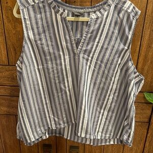 Eddie Bauer Blue and White Striped Blouse